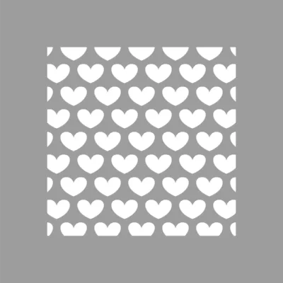 POCHOIR COEUR GRILLE CARRÉ 10X10